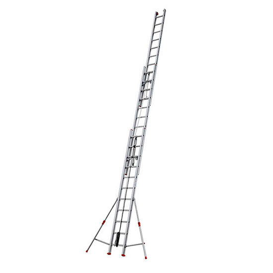 Facal Roller R35-3S - 3x11 gradini, 8.54 m - Scala tripla telescopica in alluminio - Con stabilizzatori - Altezza stimata operativa 9.44 m