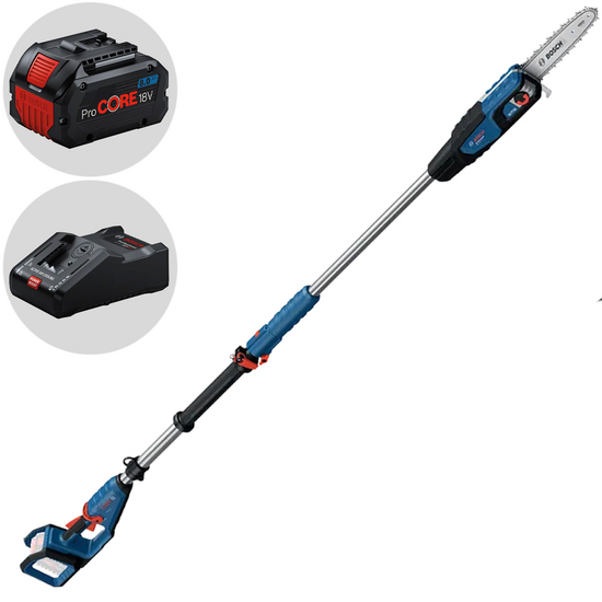 Bosch Professional GKE 18V-25T - Potatore elettrico a batteria su asta telescopica -18V 8Ah