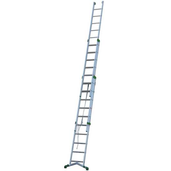 OUTLET - DIFETTI ESTETICI - Facal Super Prima, 10+11+11 gradini, 8.10 metri - Scala in alluminio con fune