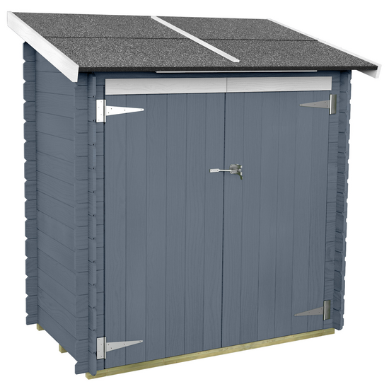 Alce Ambrogio 155x85 grigio - Casetta da giardino in legno - Tetto monofalda - 155x85x165 cm