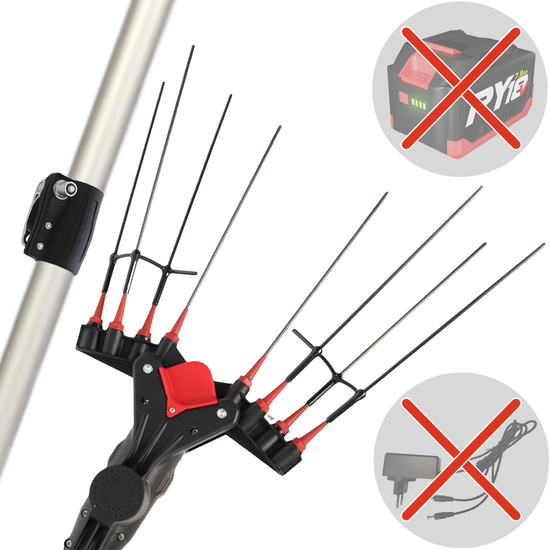 Castellari Vertigo C 18V - Abbacchiatore elettrico 190/240 cm a batteria - Asta telescopica in alluminio - SENZA BATTERIA E CARICABATTERIA