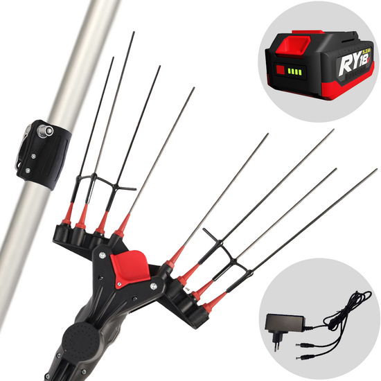 Castellari Vertigo C 18V - Abbacchiatore elettrico a batteria 18V 5.2Ah - Asta telescopica 190/240 cm