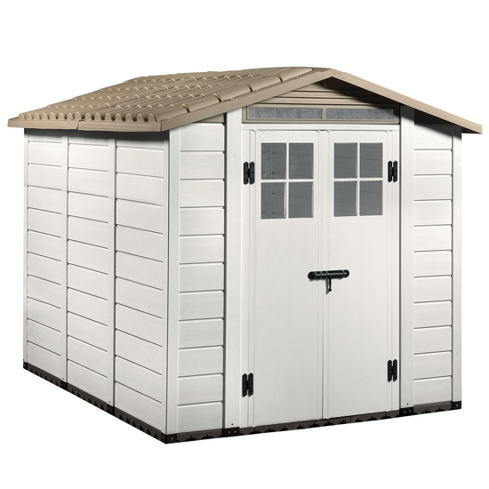 Garofalo Tuscany Evo 240 - Casetta da giardino - Con finestre e porta a doppia anta - 202.5x242.5x220 cm