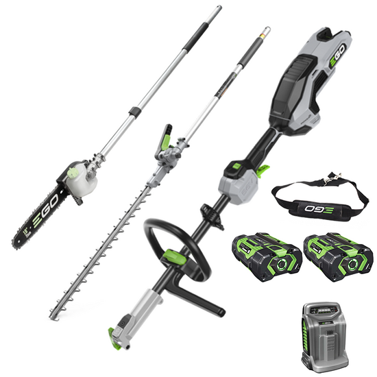EGO MHCC 1022 E - Kit multifunzione tagliasiepi + potatore a batteria - 2x 56V 2.5Ah