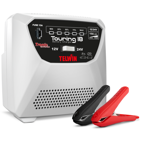 Telwin Touring 18 - Caricabatterie - batterie da 12 e 24 V - segnalazione a Led della carica