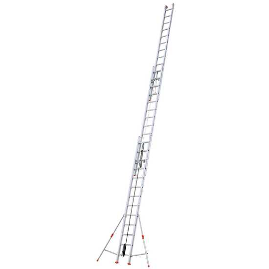Facal Roller - 3x13 gradini, altezza 10.34 mt - Scala tripla telescopica in alluminio - Con stabilizzatori
