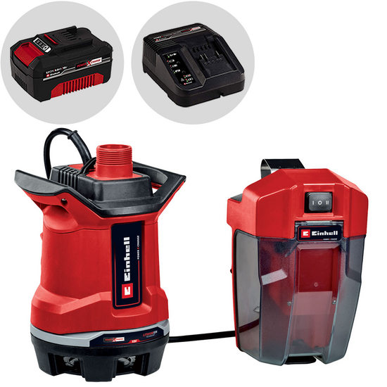 Einhell  GE-DP 18/25 Li - Pompa a immersione acque scure - 18V 4Ah e caricabatteria