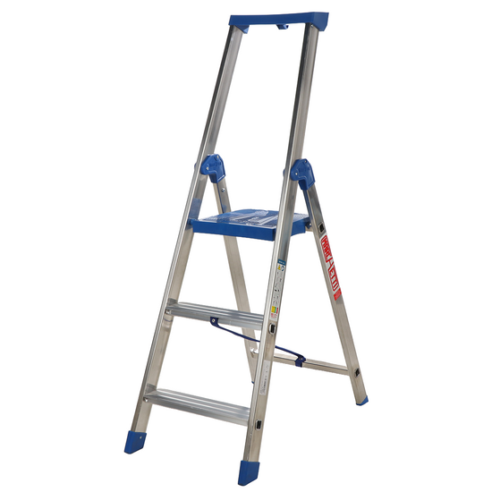 Marchetti CLIMB 03, 3 gradini, 1.45 m - Scalandrino in alluminio con cavalletto - Altezza stimata operativa 2.45 m