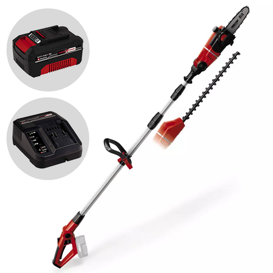 Einhell GE-HC 18 Li T - Potatore - Tagliasiepi su asta di prolunga telescopica a batteria - 18V 4Ah