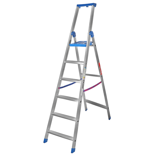 Marchetti CLIMB, 6 gradini, 2,05 mt - Scalandrino in alluminio con cavalletto