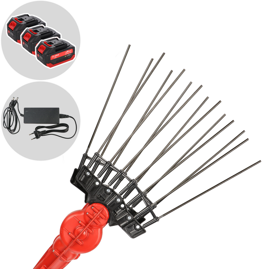 Aima Tandem Cordless - Abbacchiatore elettrico a batteria - Asta fissa in alluminio - 250cm- 3 x 21V 5.2Ah