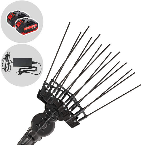 Aima Twist Plus Cordless - Abbacchiatore elettrico a batteria - Asta fissa in alluminio - 250cm - 2 x 21V 5.2Ah