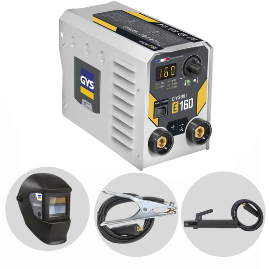 Gys Gysmi E160 - Saldatrice Inverter (MMA) - Kit con maschera - Corrente continua (DC)