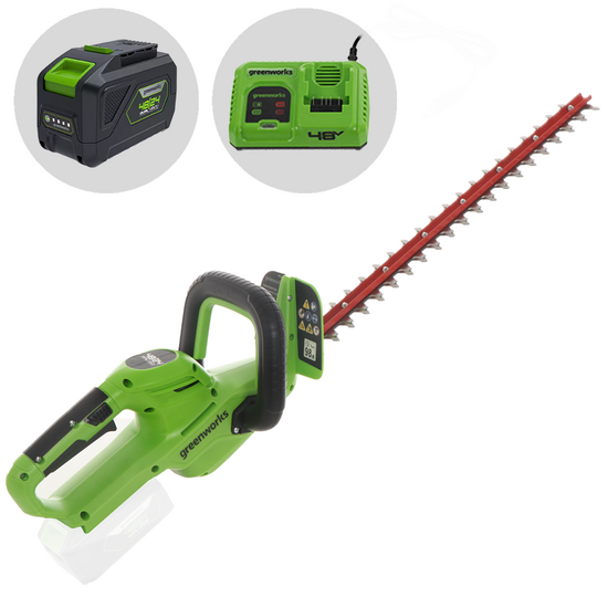 Greenworks G24HT56 - Tagliasiepi a batteria litio 24V/10Ah - Lama da 56 cm