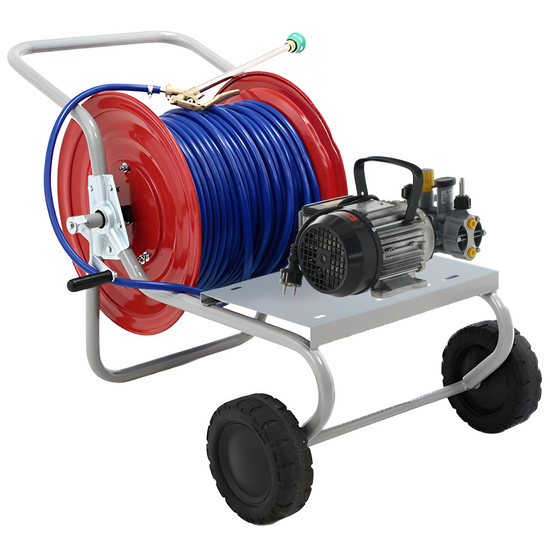 Kit motopompa elettrica da irrorazione con carrello - Comet MTP MC8 EL MNF - Per prodotti chimici e acidi