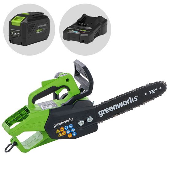 Greenworks GD48TCS - Elettrosega a batteria 48V 4Ah - Lama da 30cm