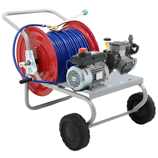 Kit motopompa elettrica da irrorazione con carrello - Comet MTP P40/20 EL MNF - Per prodotti chimici e acidi