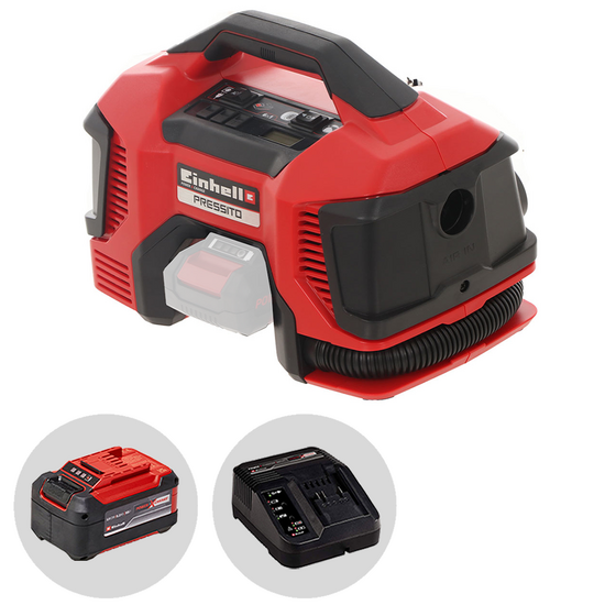 Einhell PRESSITO TE-AC 18/11 LiAC - Compressore aria a batteria compatto portatile - 5.2Ah 18V