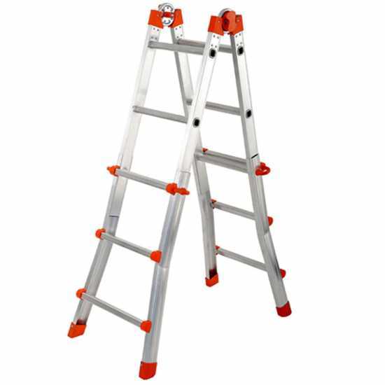 Gierre Peppina AL010, 2x6 gradini, 2.75 mt - Scala telescopica in acciaio - Altezza stimata operativa 3.71 m