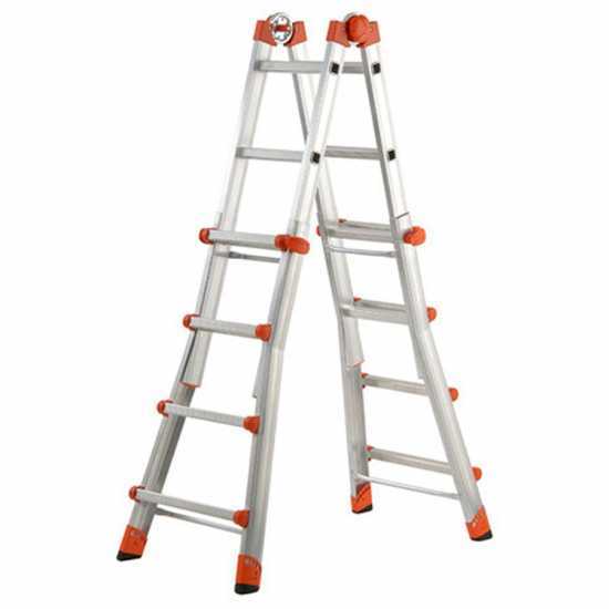 Gierre Peppina AL020, 2x8 gradini, 3.82 m - Scala telescopica in alluminio - Altezza stimata operativa 4.82 m