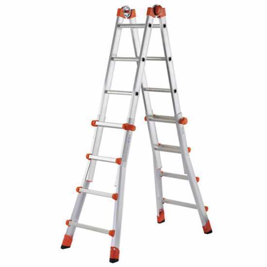 Gierre Peppina AL030, 2x9 gradini, 4.34 m - Scala telescopica in alluminio - Altezza stimata operativa 5.34 m