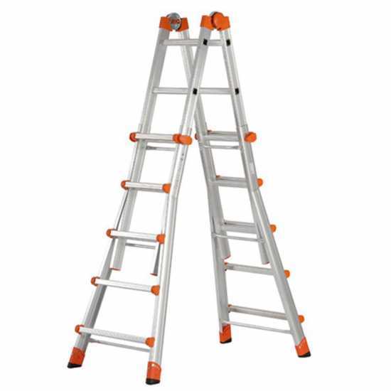 Gierre Peppina AL040, 2x10 gradini, 4.86 m - Scala telescopica in alluminio - Altezza stimata operativa 5.86 m