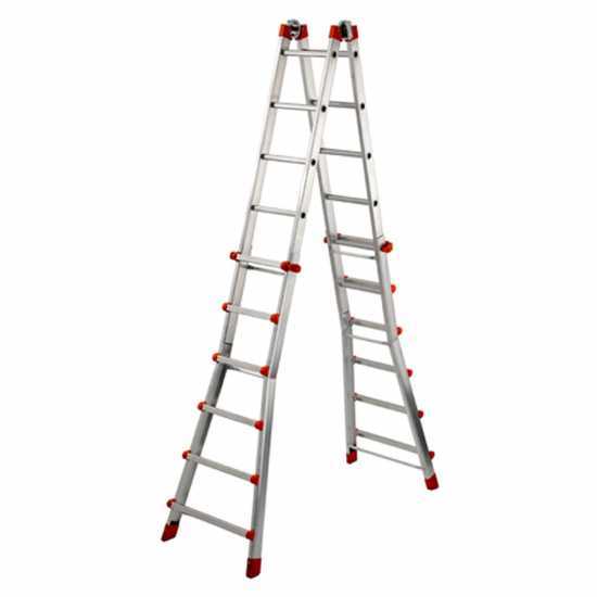 Gierre Peppina AL060, 2x12 gradini, 5.90 m - Scala telescopica in alluminio - Altezza stimata operativa 6.90 m