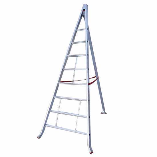 Scala a tre piedi agricola in alluminio Country, 8 gradini, 2.90 m - da potatura - conica - Altezza stimata operativa 3.90 m