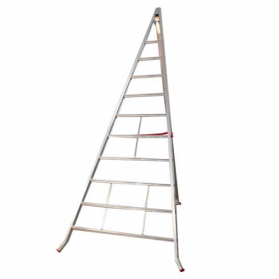 Scala a tre piedi agricola in alluminio Country, 10 gradini, 3.45 m - da potatura - conica - Altezza stimata operativa 4.45 m