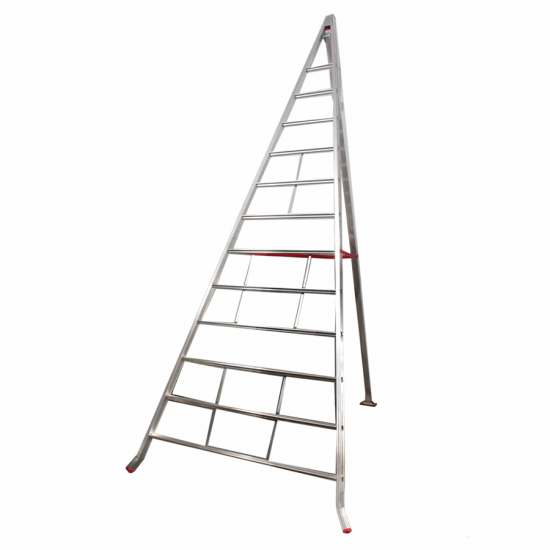 Scala a tre piedi agricola in alluminio Country, 12 gradini, 4 m - da potatura - conica - Altezza stimata operativa 5 m