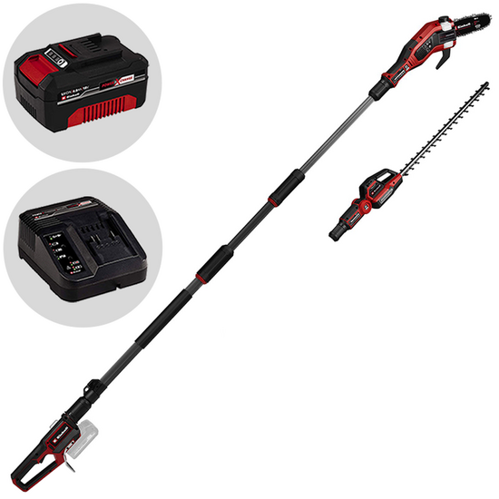 Einhell GP-HC 18/5020 Li T BL - Potatore - Tagliasiepi su asta a batteria multifunzione - 18V 4Ah