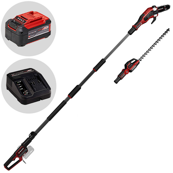 Einhell GP-HC 18/5020 Li T BL - Potatore - Tagliasiepi su asta a batteria multifunzione - 18V 5.2Ah