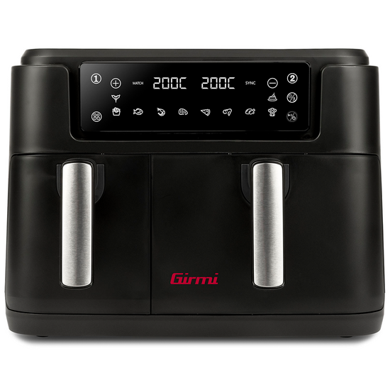 Girmi FG26 Ecofrit Bis - Friggitrice ad aria doppio cestello digitale 9L