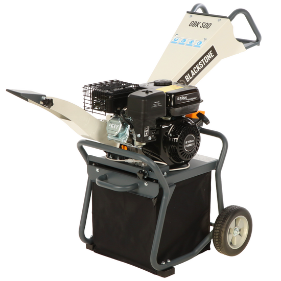 BlackStone GBK 500 - Biotrituratore a scoppio 2in1 con cesto o scarico a tramoggia - Motore Ducar DH212