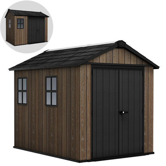 Keter Signature Walnut 759/975 - Casetta da giardino - Con finestre - 230x287x246 cm