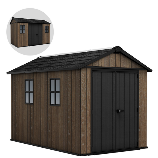 Keter Signature Walnut 7511/1175 - Casetta da giardino - Con finestre - 230x350x246 cm