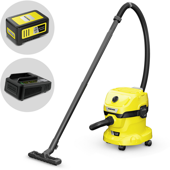 Karcher WD 2-18 - Bidone aspiratutto - Fusto 12 l - 18V 5Ah