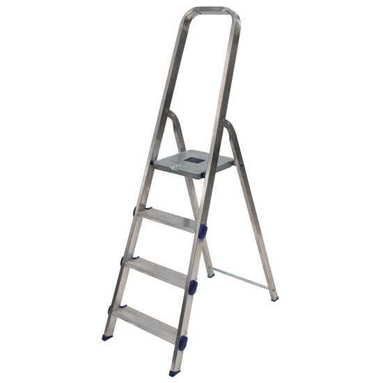 Facal Golden , 4 gradini, 1.42 mt - Scalandrino in alluminio con cavalletto