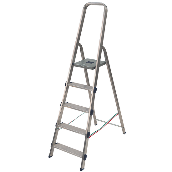Facal Golden , 5 gradini, 1.64 mt - Scalandrino in alluminio con cavalletto