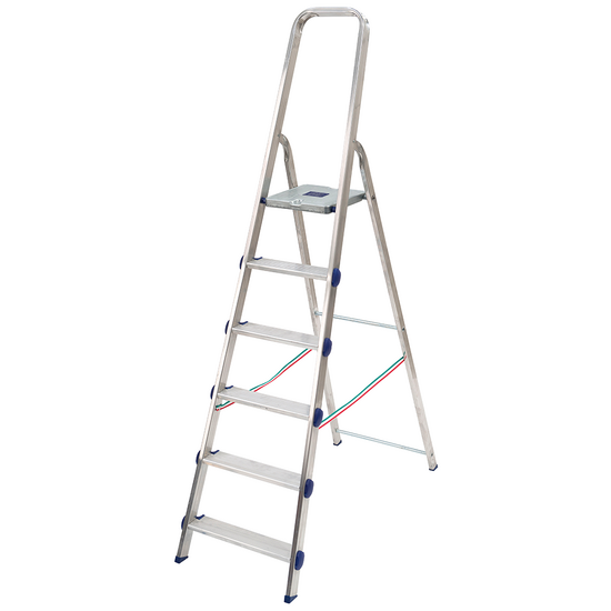 Facal Golden, 6 gradini, 1.86 mt - Scalandrino in alluminio con cavalletto