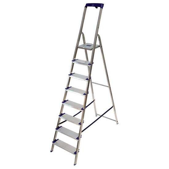 Facal Maxi GM/8M, 8 gradini, 2.32 m - Scalandrino in alluminio con cavalletto - Altezza stimata operativa 3.61 m