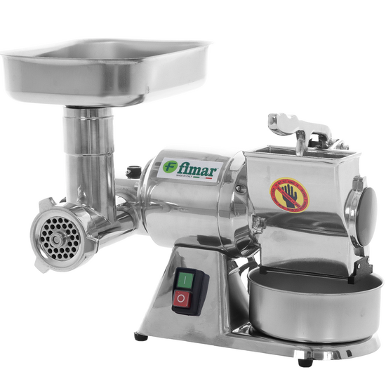 Fimar AB8D - Tritacarne elettrico - Grattugia integrata - 230 V - 1 HP - Gruppo di macinazione esterno