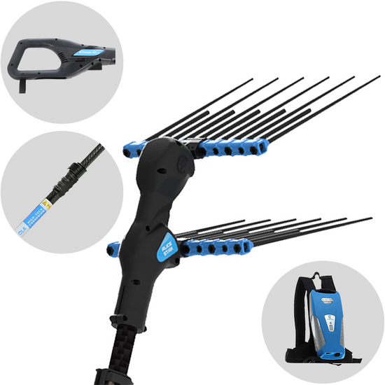 Campagnola Alice STAR 58 PLUS - Asta in carbonio - 210 - 280 cm - Abbacchiatore elettrico - Batteria a zaino inclusa