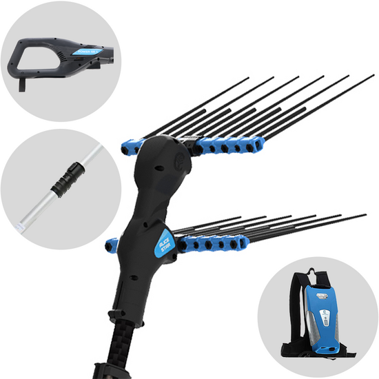 Campagnola Alice STAR 58 PLUS - Asta in alluminio - 210 - 280 cm - Abbacchiatore elettrico - Batteria a zaino inclusa