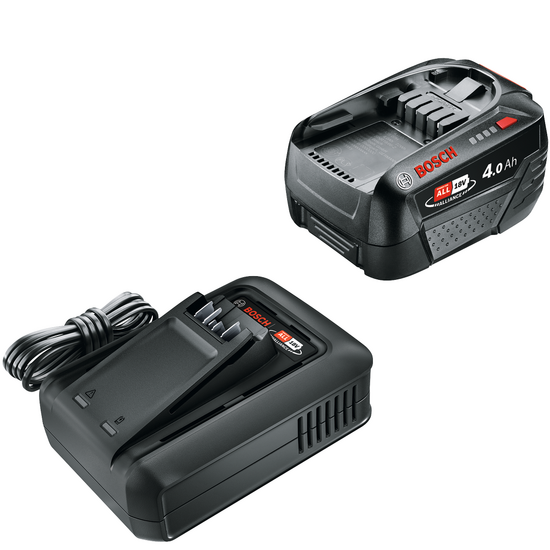 Starter Set Bosch batteria 18V/4Ah + caricabatterie per Linea Verde DIY
