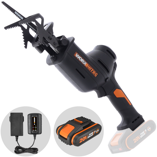 Worx WG893E - Seghetto a gattuccio a batteria - 20V 2Ah