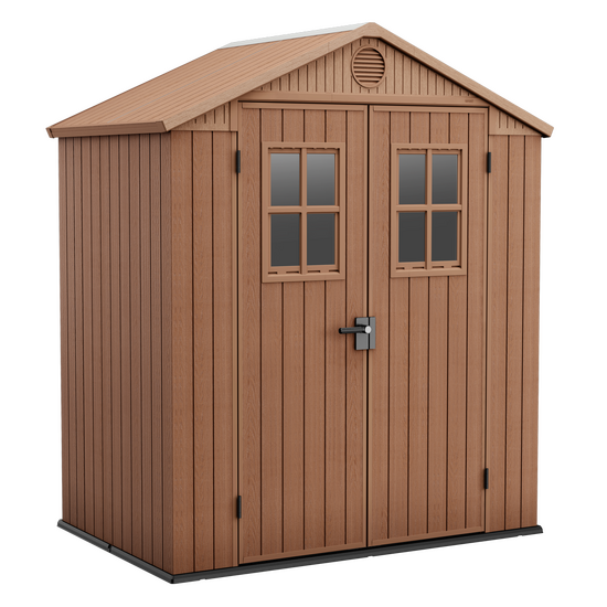 OUTLET - PICCOLI DIFETTI ESTETICI - Keter Darwin marrone - Casetta da giardino - Con finestre frontali - 190x122x221 cm