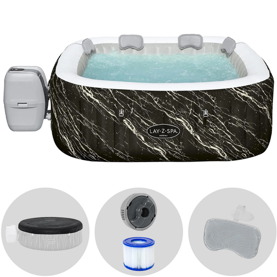 Bestway Lay-Z-Spa Hollywood AirJet 6001F quadrata - &Oslash;180x66 cm - Piscina idromassaggio spa per 4-6 Persone