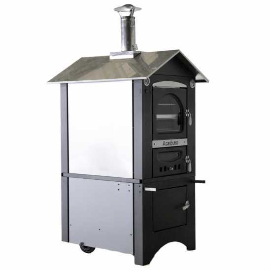Forno a legna da esterno Medius 80 EXT in acciaio - Ventilato con tetto in INOX