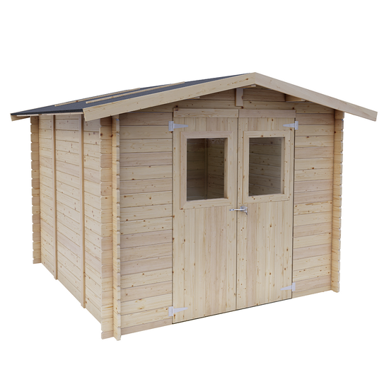 Alce Forrest 249x249 - Casetta da giardino in legno - Con finestre e porta a doppia anta - 249x249x204 cm